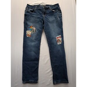 Torrid Disney Mickey Mouse Patched Boyfriend Jeans Medium Wash Women's Size 16R